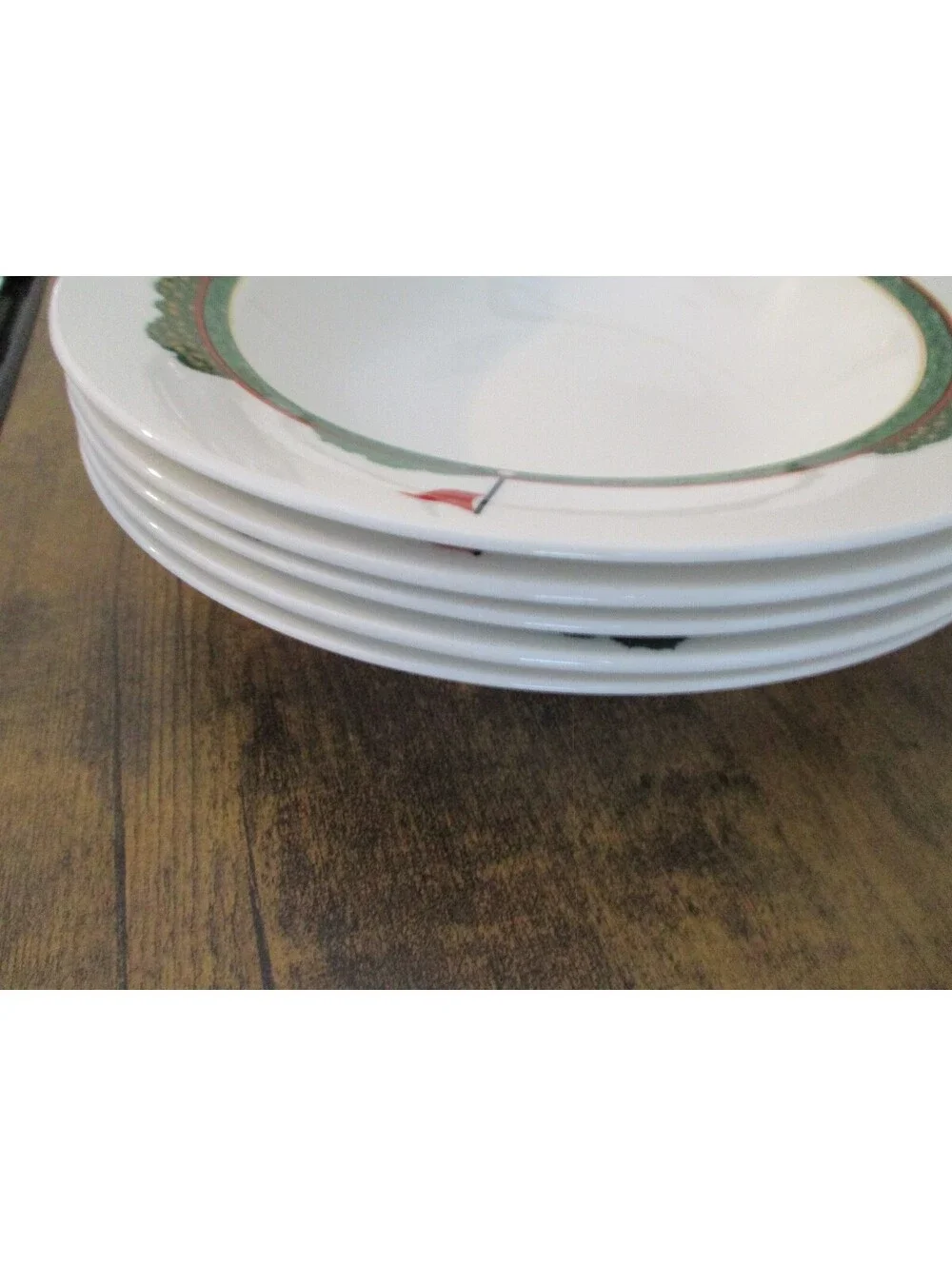 Christopher Stuart Fairway HK204 Optima Golf Rimmed Soup Bowls Set of 5